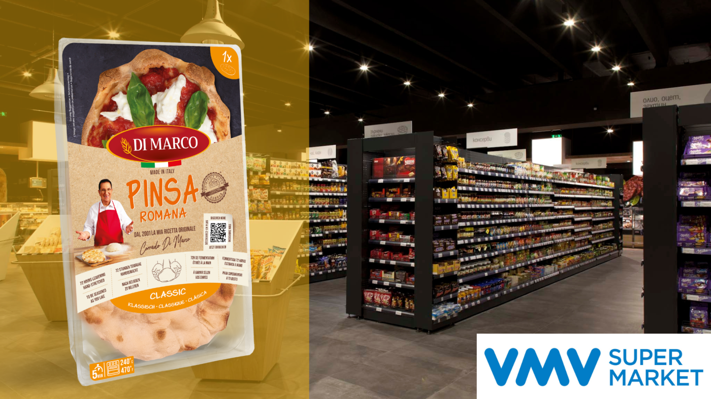 Pinsa Romana се продава в магазин VMV Supermarket